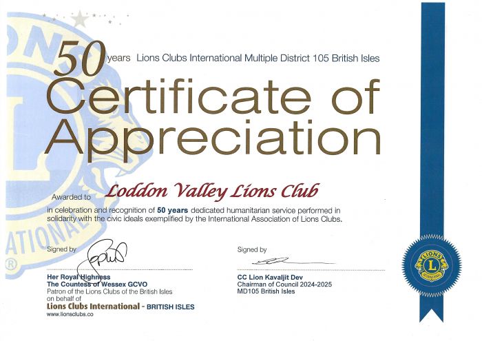 50 Year Certificate 50 Year Certificate